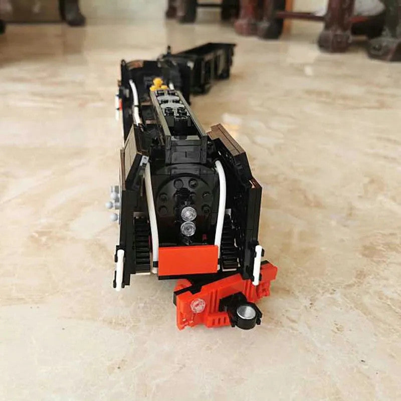 MOC APP Motorized RC QJ Steam Locomotive Train Bricks Toy