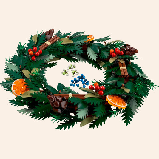 NEW Christmas Wreath Botanical Building Blocks Set 1194 pcs Icons Holiday