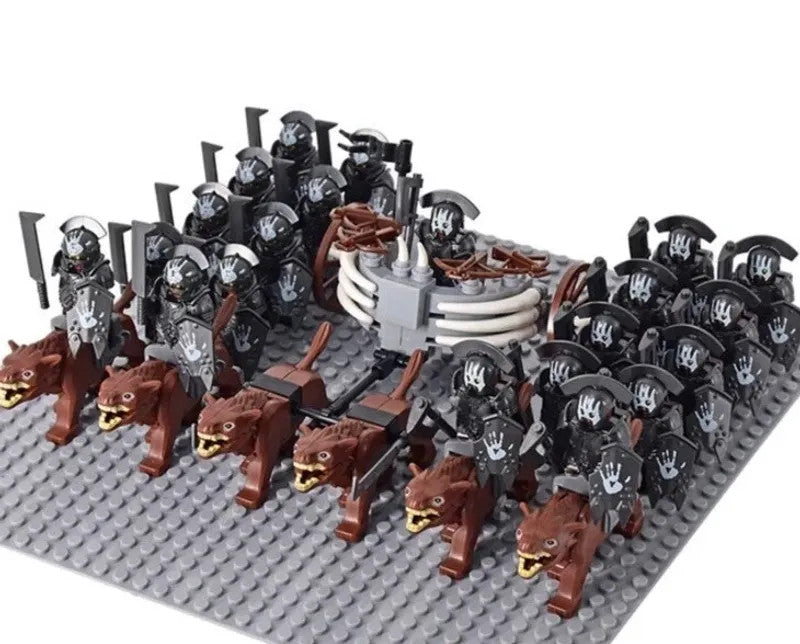 21 NEW CUSTOM Lego Lord of the Rings Uruk-hai Minifigs Orc Army Wolves Chariot