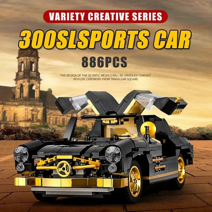 MOC Classic Mercedes Benz 300SL Gullwing Sports Car Bricks Toy