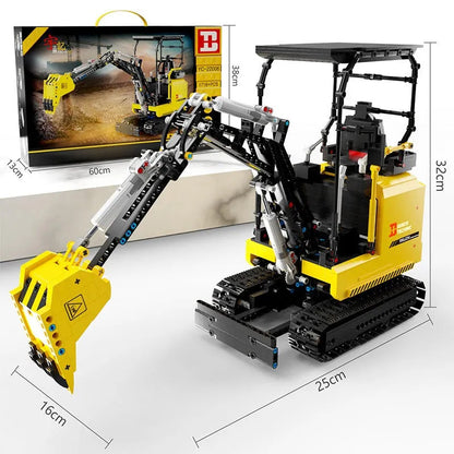 MOC APP Motorized RC Mini Excavator Truck Bricks Toys