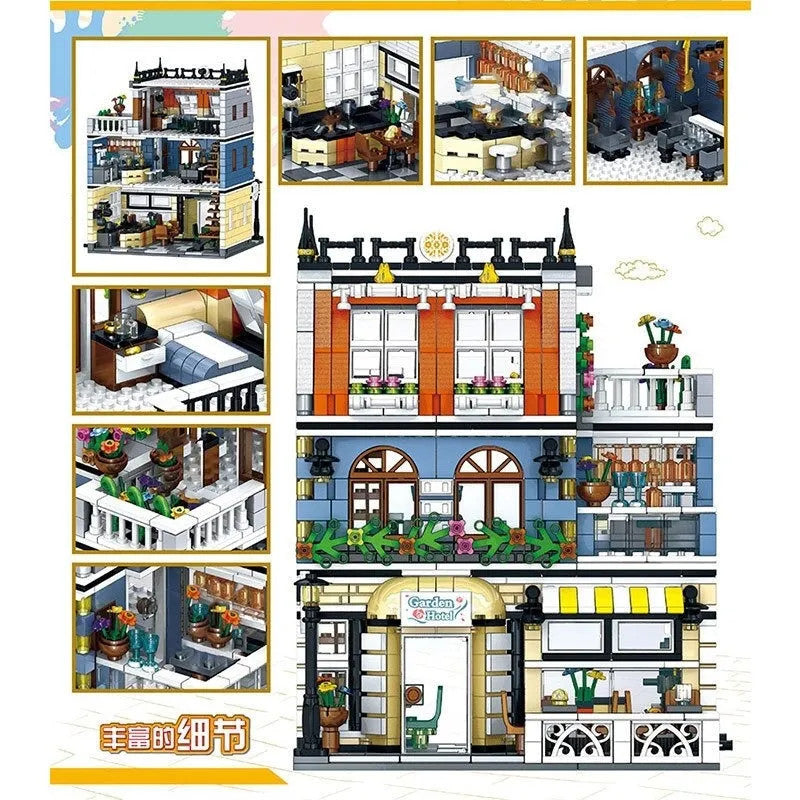 MOC Creator Expert City Garden Hotel Bricks Toy 0940