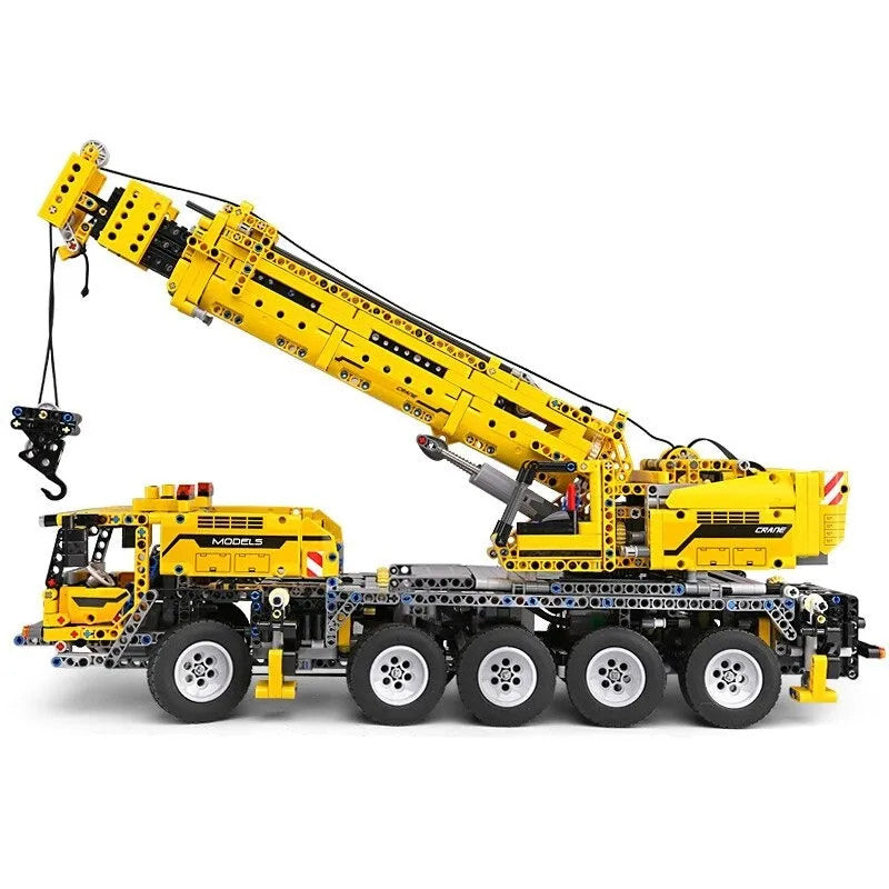 MOC APP Motorized RC Heavy Mobile Lift Crane Truck Bricks Toy