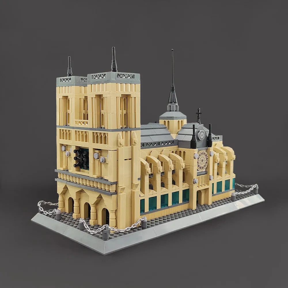 MOC Architecture Paris Notre Dame Cathedral Bricks Toy