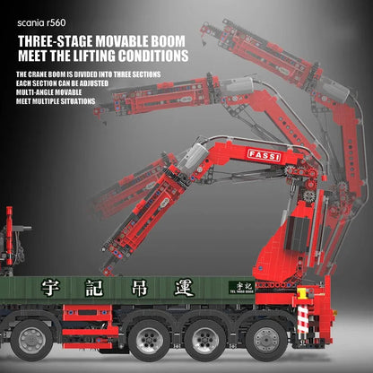 MOC APP Motorized Scania Crane Lorry RC Truck Bricks Toys