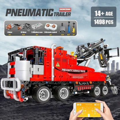 Tech RC APP Pneumatic City Service Truck Bricks Toy 19001