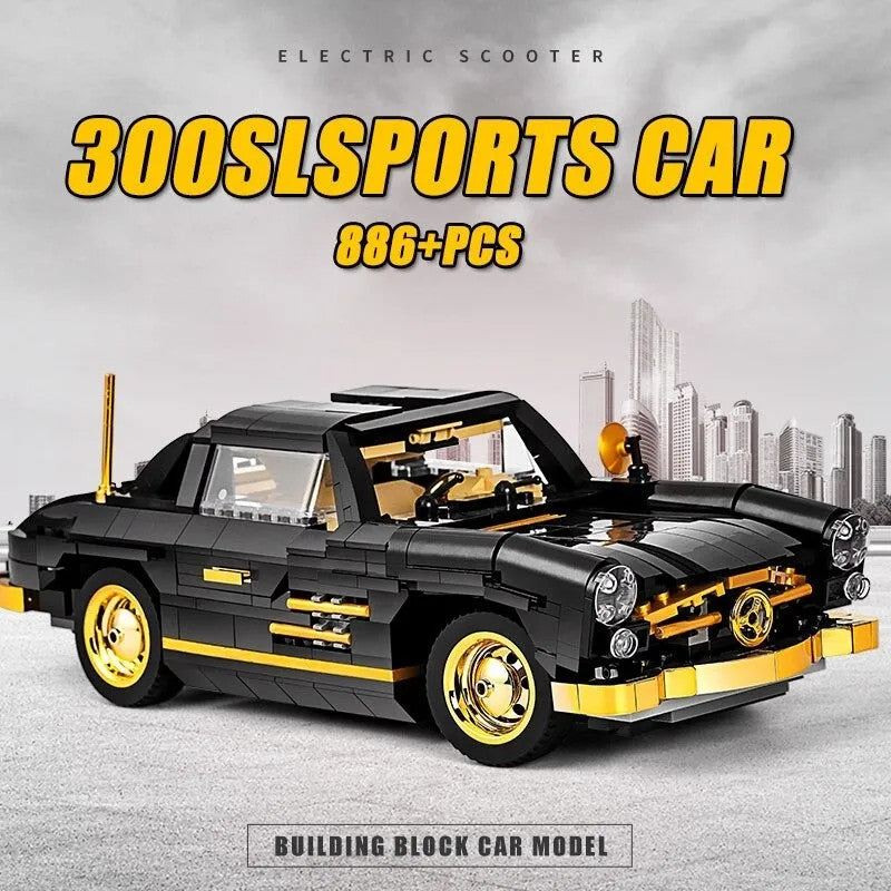 MOC Classic Mercedes Benz 300SL Gullwing Sports Car Bricks Toy