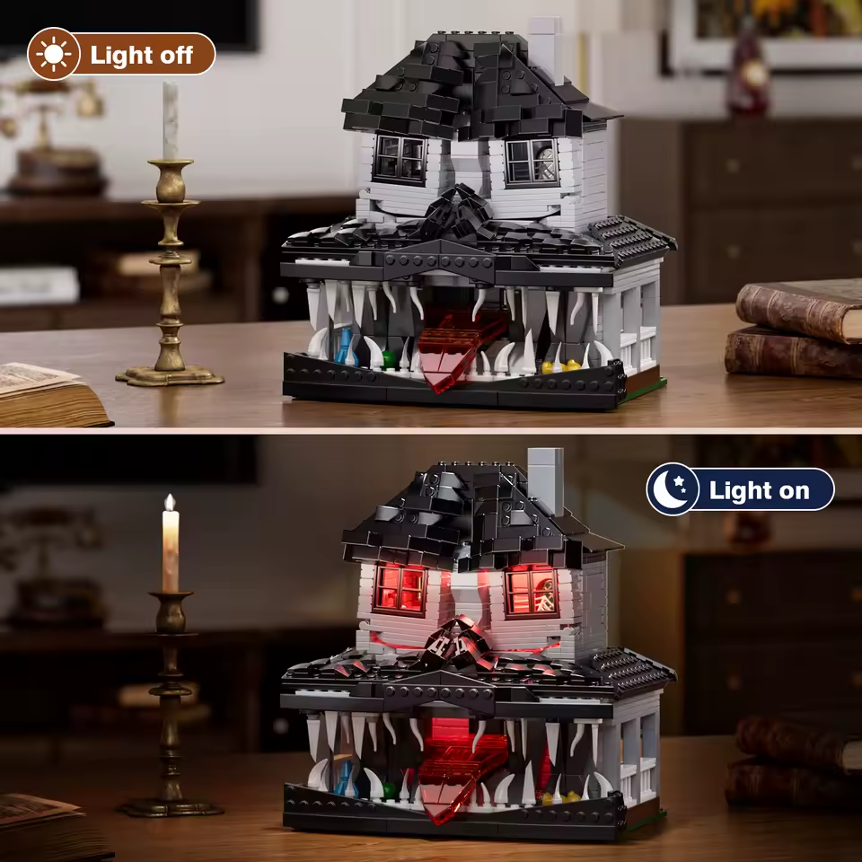 NEW Horror Halloween Haunted House Building Block Set WITH LIGHT BRICK