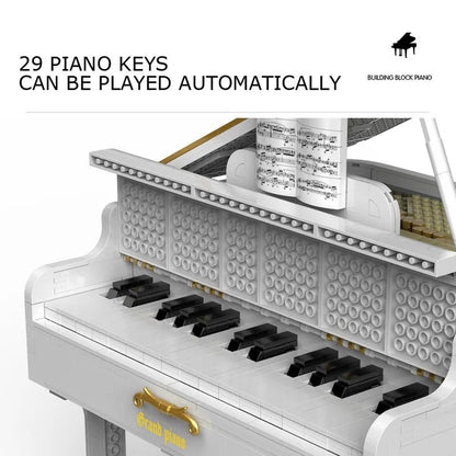 MOC Expert APP RC Dream White Piano Bricks Toys