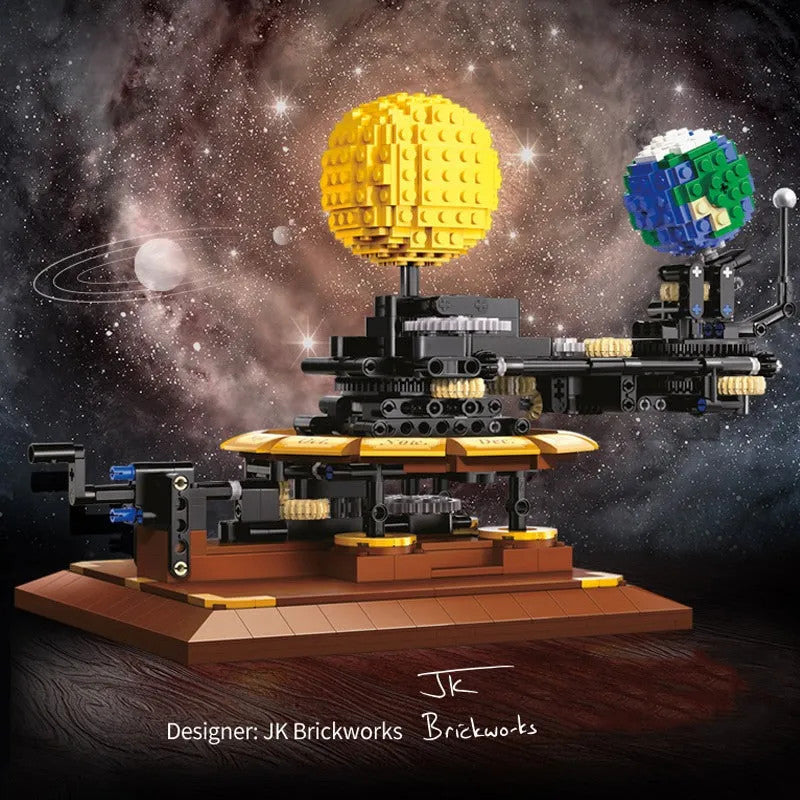 MOC The Solar System Earth Sun Clock Bricks Toys