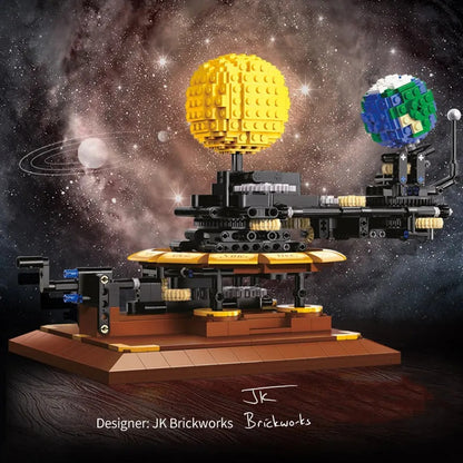 MOC The Solar System Earth Sun Clock Bricks Toys