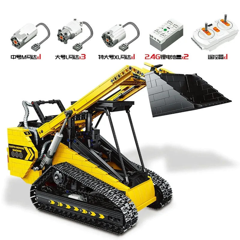 MOC APP Motorized RC Skid Steer Loader Truck Bricks Toy