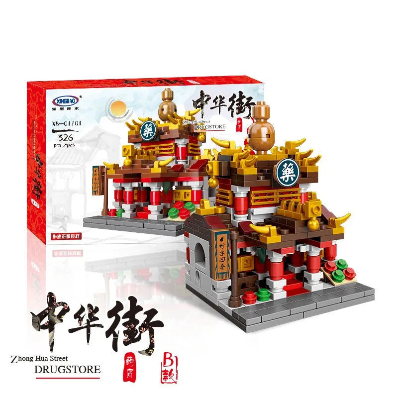 MOC Architecture China Town Street Bricks Toy