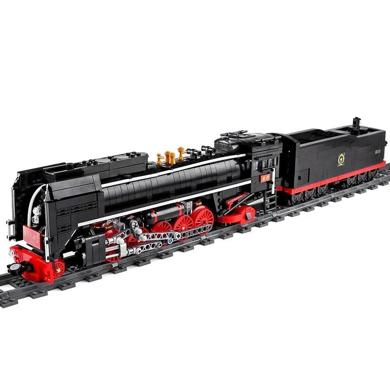MOC APP Motorized RC QJ Steam Locomotive Train Bricks Toy