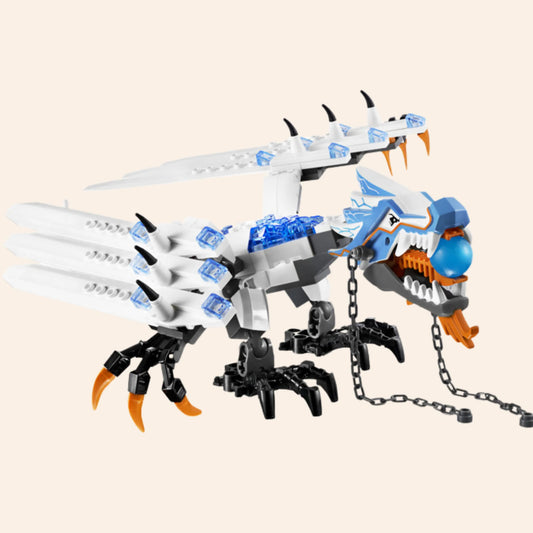 NEW Ice Dragon Creature Building Blocks Set Model Adults MOC Fantasy Display