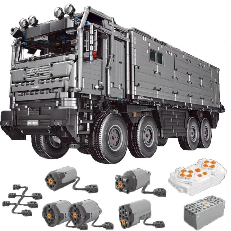 Motorized MOC RC Luxury Off-Road Heavy RV Truck Bricks Toy T4009