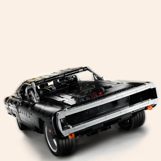 NEW Black Muscle Car Building Blocks Technic Set Model Adults MOC Charger Speed