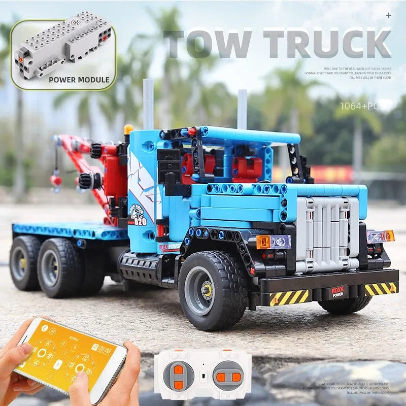 MOC 15020 Tech RC City Rescue Tow Service Truck Bricks Toy