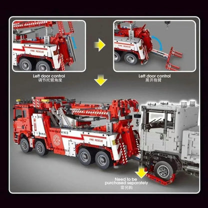 MOC RC APP Heavy Fire Rescue Truck Bricks Toys