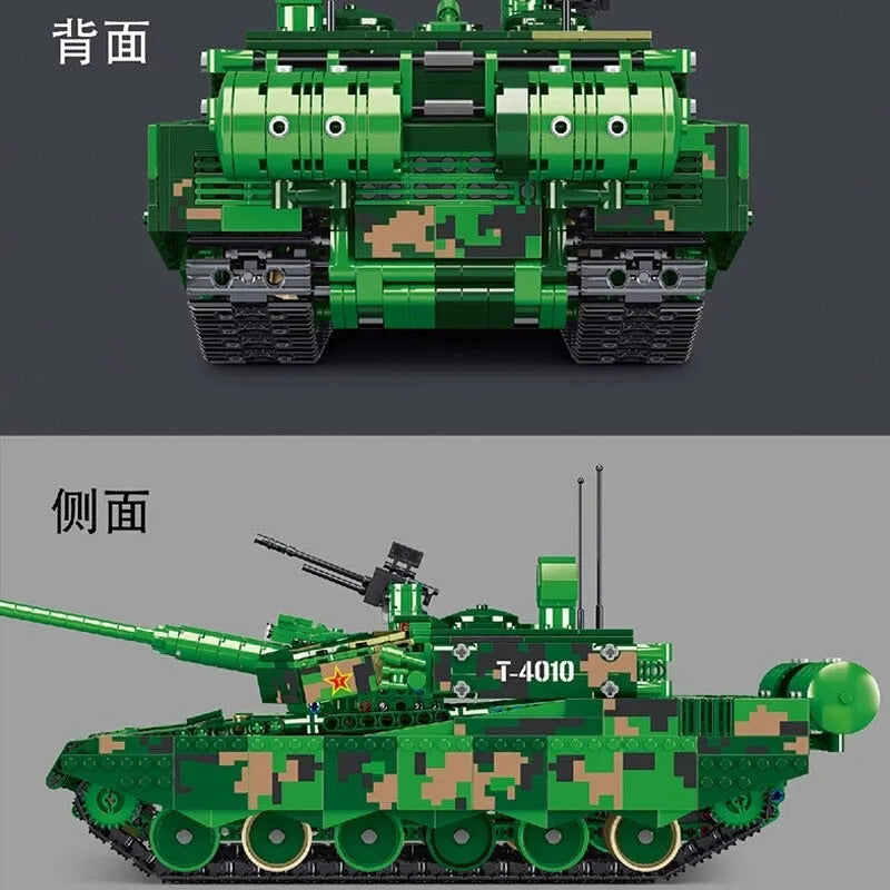 Military MOC 99A WW2 Main Battle Tank Bricks Toys