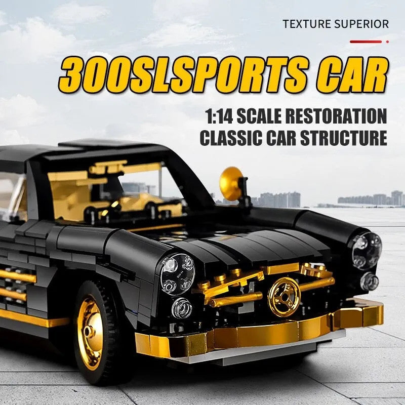MOC Classic Mercedes Benz 300SL Gullwing Sports Car Bricks Toy