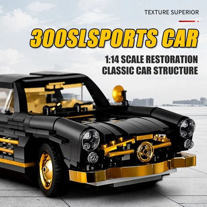 MOC Classic Mercedes Benz 300SL Gullwing Sports Car Bricks Toy