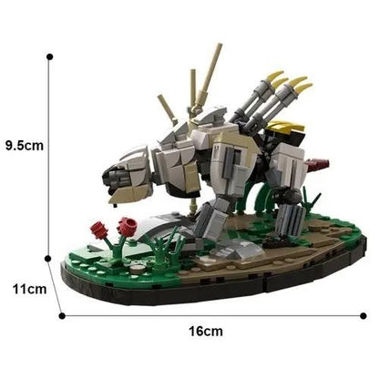 NEW 382PCS Horizon Zero Dawn Sawtooth Robot with Stand Building Blocks Set
