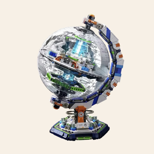 NEW Transparent World Globe Building Blocks Set Model Kit Adults Display Decor