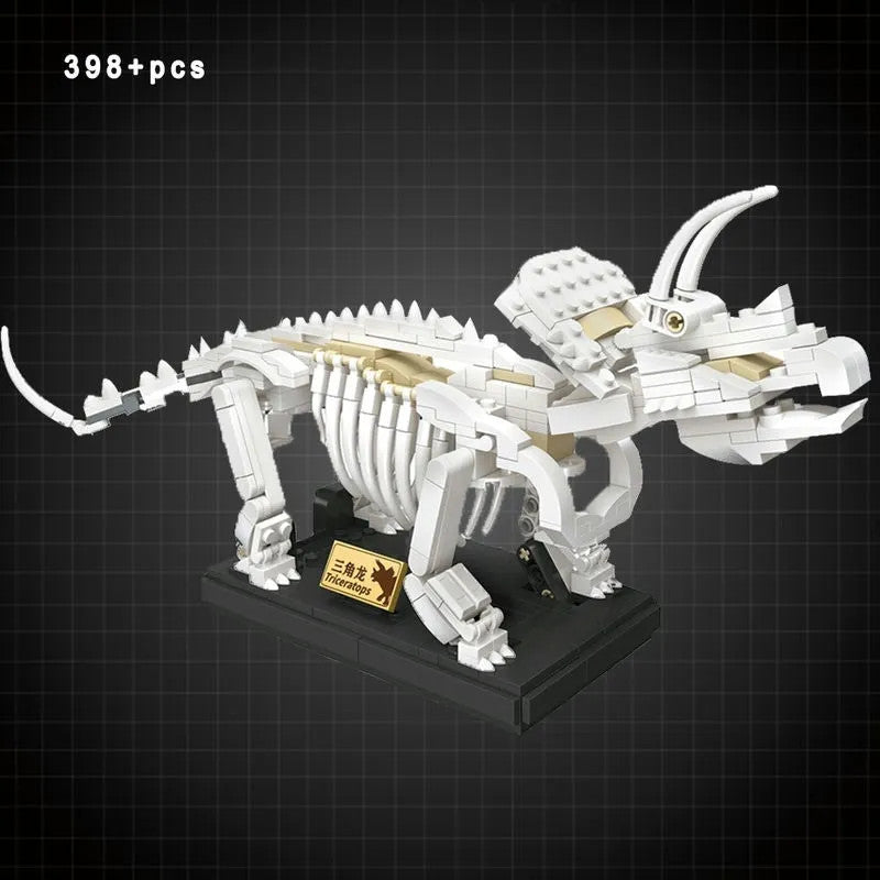 MOC Creative Idea Dinosaur World Triceratops Fossil Bricks Toy