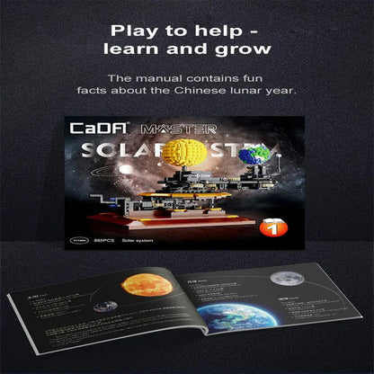 MOC The Solar System Earth Sun Clock Bricks Toys