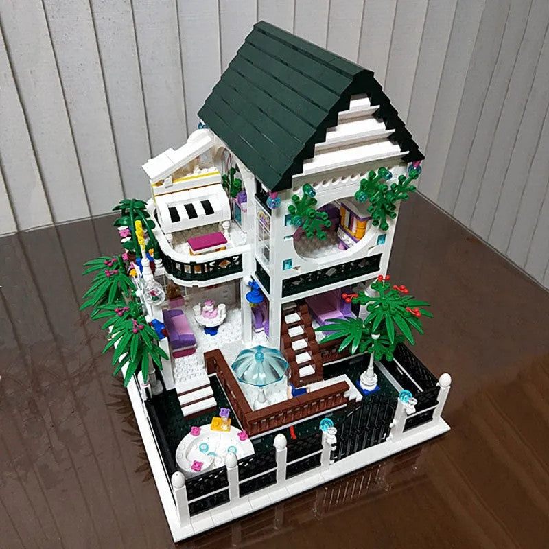 MOC Street Expert City Romantic House Bricks Toy