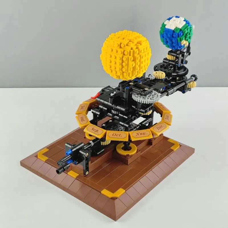 MOC The Solar System Earth Sun Clock Bricks Toys