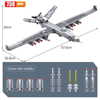 Military Unmanned Drone Wing Loong UAV-2 Bricks Toy