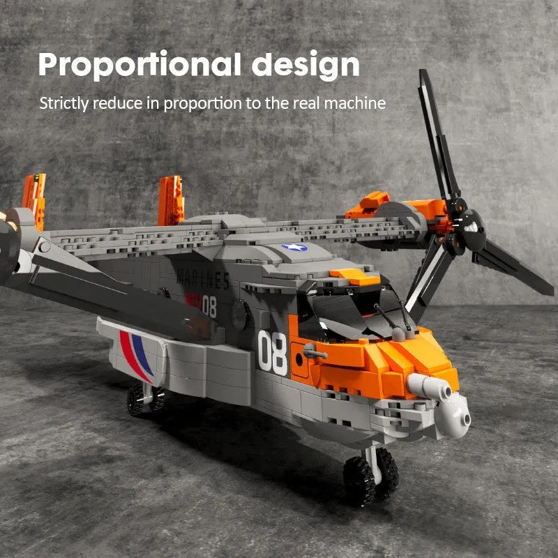 MOC Expert Creator Boeing Bell Osprey V22 Bricks Toy 88007