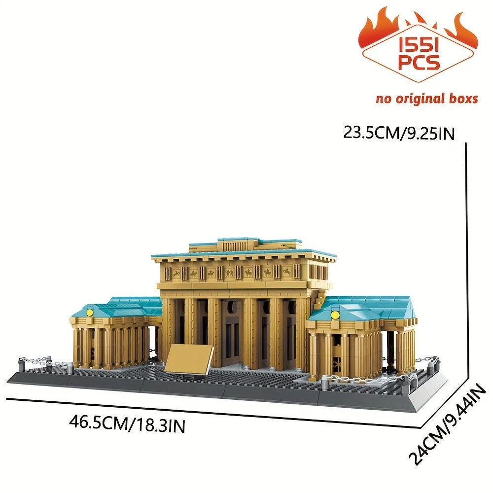 MOC Architecture Berlin Brandenburg Gate Bricks Toy