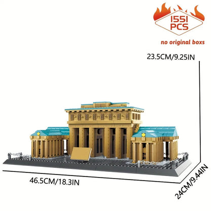 MOC Architecture Berlin Brandenburg Gate Bricks Toy