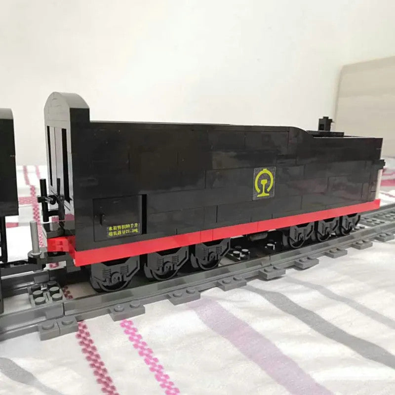 MOC APP Motorized RC QJ Steam Locomotive Train Bricks Toy