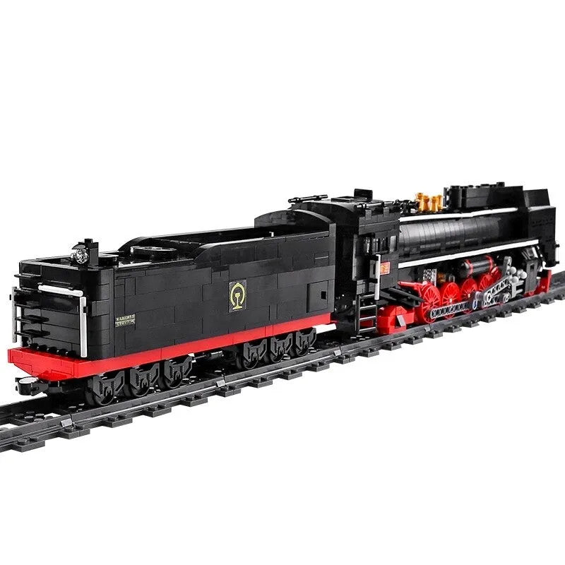 MOC APP Motorized RC QJ Steam Locomotive Train Bricks Toy
