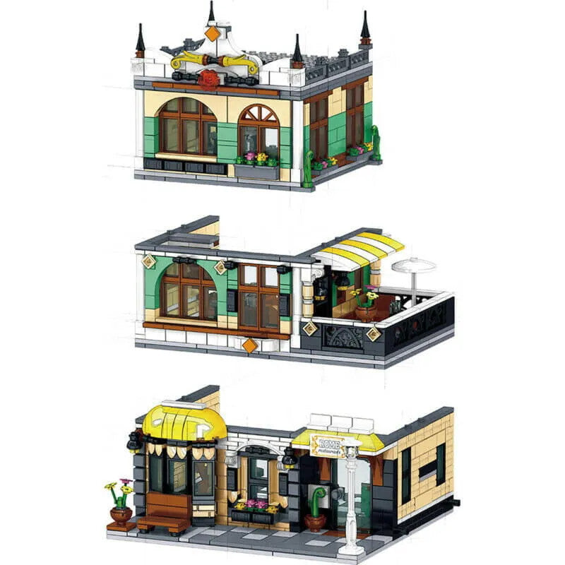 MOC Creator Expert City Rome Restaurant Bricks Toy