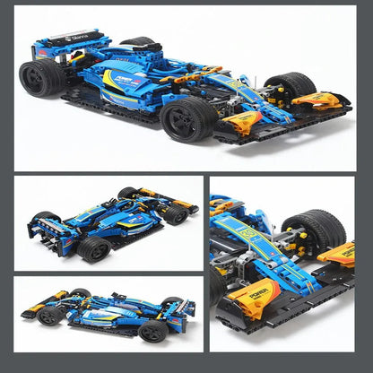 MOC Tech Blue Alternate F1 Racing Car Bricks Toy 023007