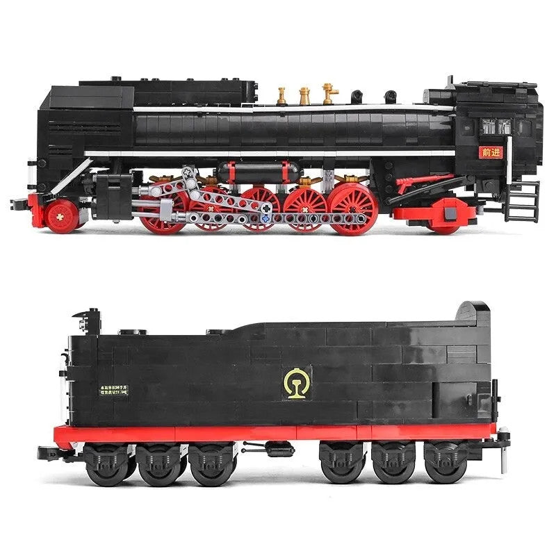 MOC APP Motorized RC QJ Steam Locomotive Train Bricks Toy