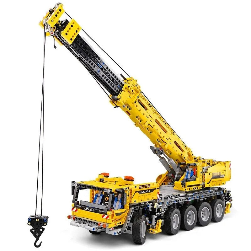 MOC RC APP Heavy Mobile Lift Crane Trucks Bricks Kids Toys