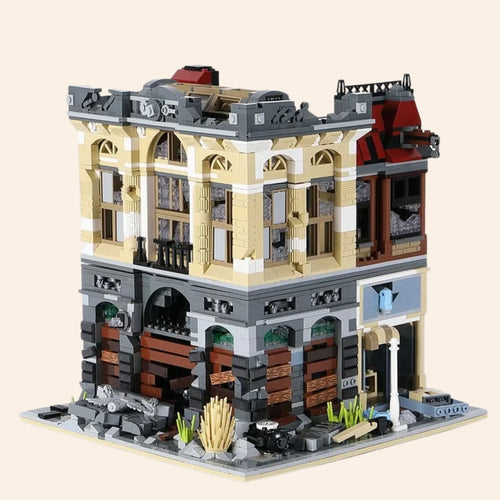 NEW Doomsday Bank Building Blocks Set Model Adults MOC Apocalypse Zombie Ruin