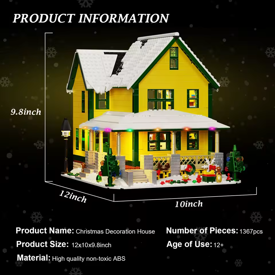 NEW SEALED House from A Christmas Story Building Block Set w/ Lights 1367 Pieces