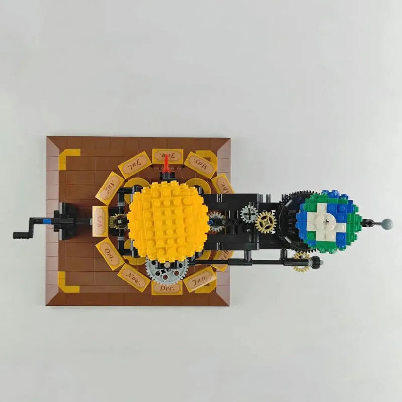 MOC The Solar System Earth Sun Clock Bricks Toys