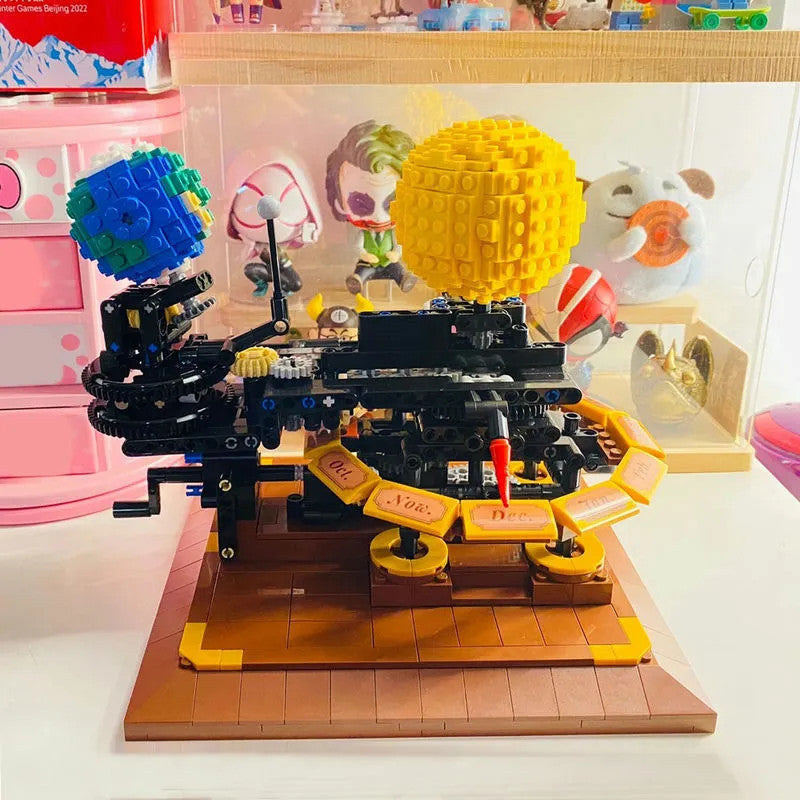 MOC The Solar System Earth Sun Clock Bricks Toys