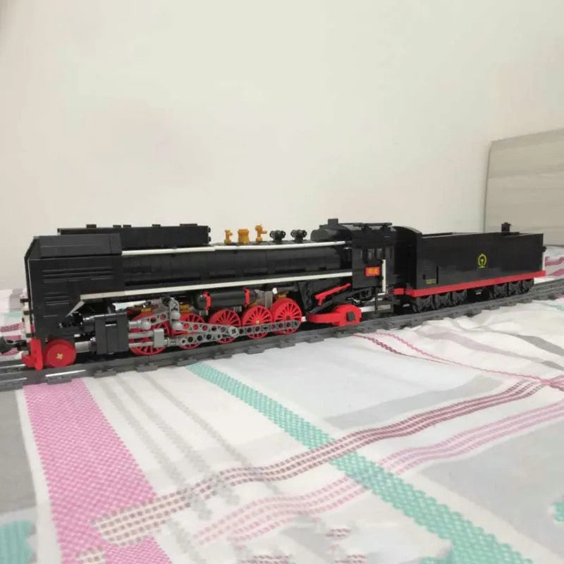 MOC APP Motorized RC QJ Steam Locomotive Train Bricks Toy
