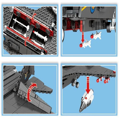 Military MOC FC-31 Fighter Aircraft Jet Bricks Toy