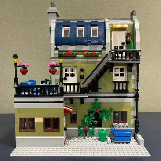 NEW CREATOR Expert Parisian Restaurant Street View Generic Building Blocks Set