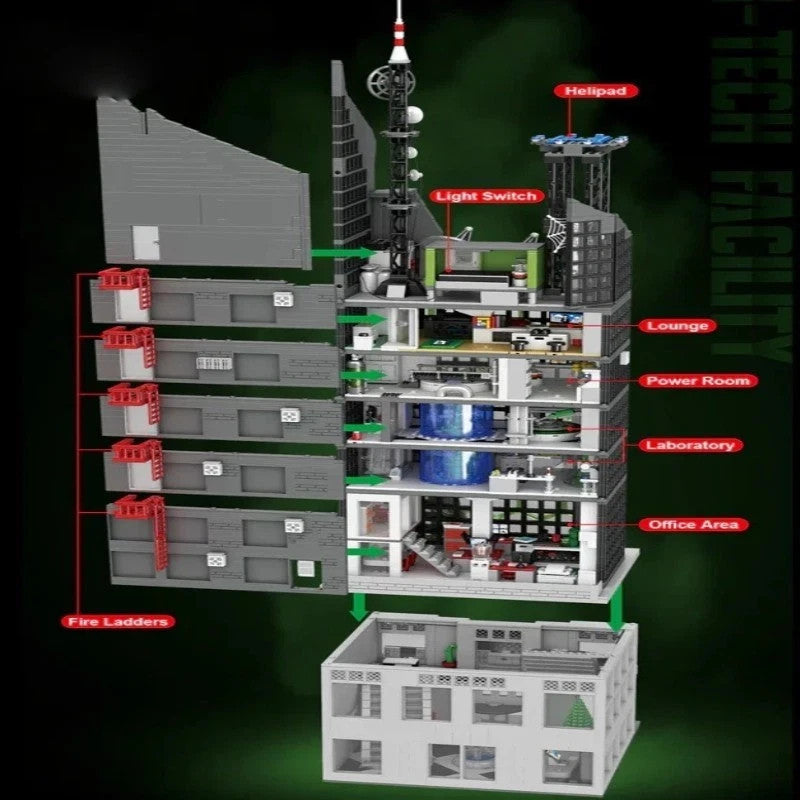 NEW 6375 PCS Marvel Amazing Spiderman Oscorp Tower Building Blocks Set